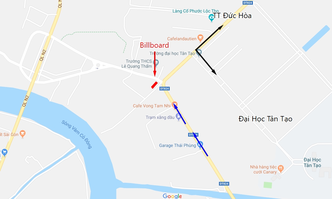 NGÃ BA ĐƯỜNG TỈNH 824 (GẦN TRƯỜNG ĐH TÂN TẠO) - LA-0661